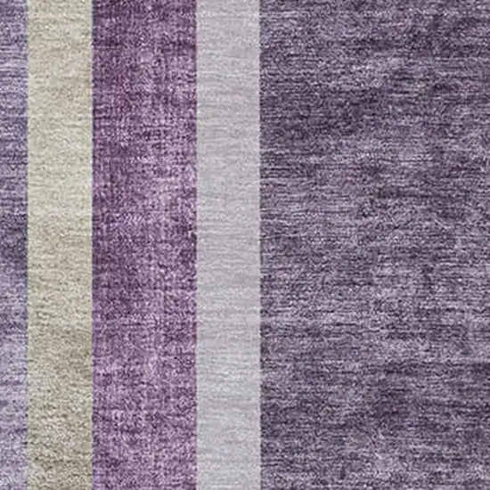 Purple And Khaki Geometric Washable Area Rug With UV Protection Photo 3