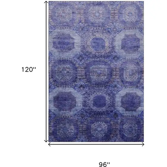 Purple And Lavender Abstract Geometric Washable Area Rug With UV Protection Photo 9