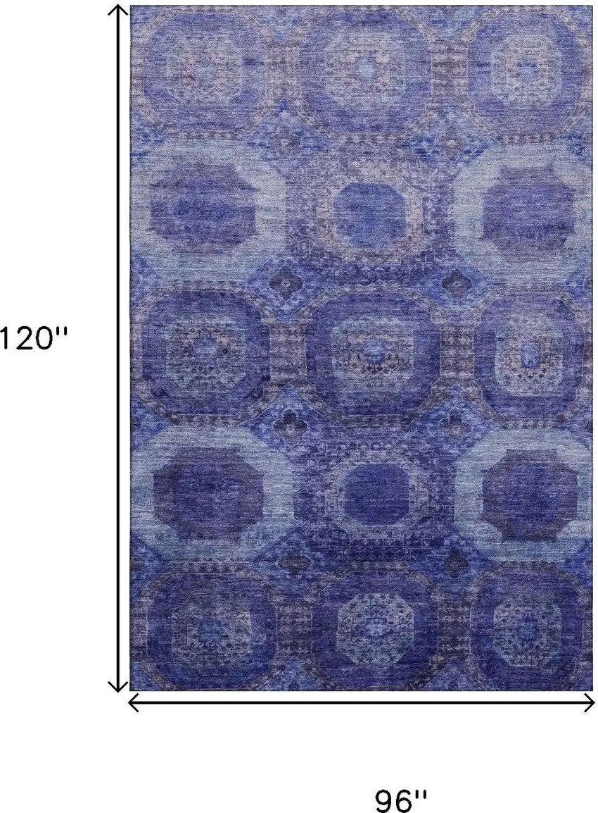 Purple And Lavender Abstract Geometric Washable Area Rug With UV Protection Photo 9