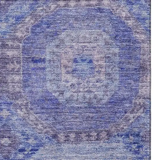 Purple And Lavender Abstract Geometric Washable Area Rug With UV Protection Photo 4
