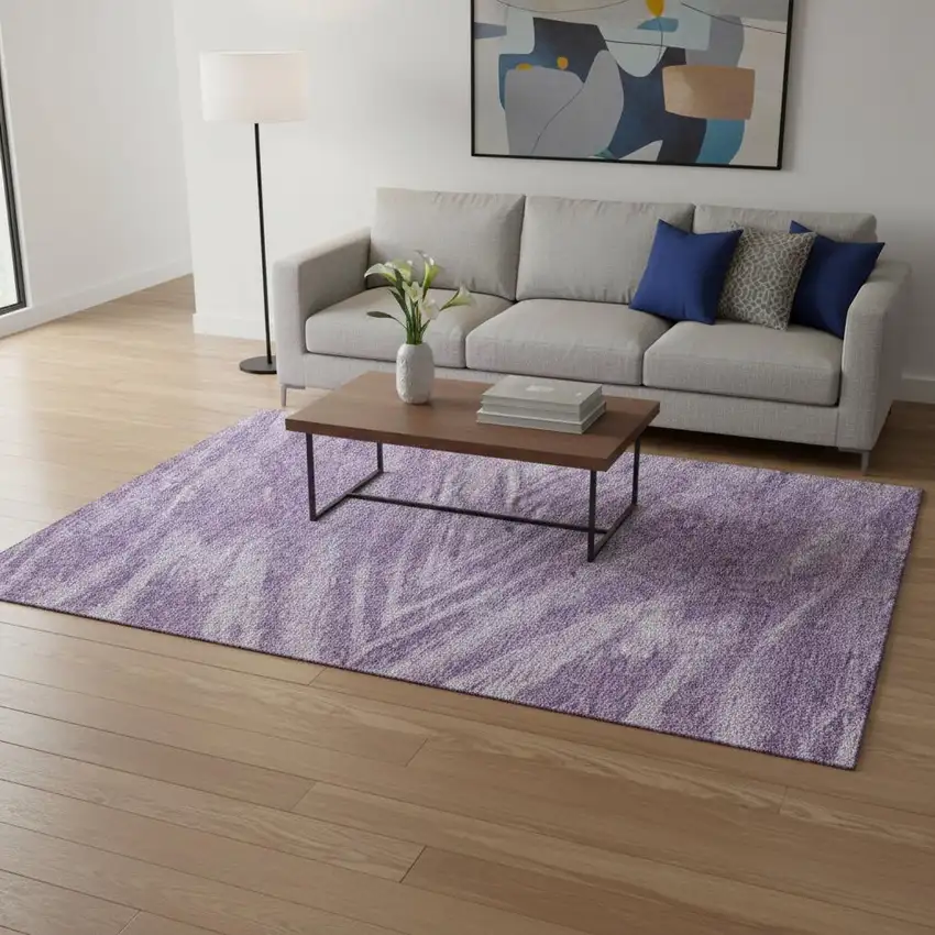 Purple And Lavender Abstract Washable Area Rug With UV Protection Photo 2