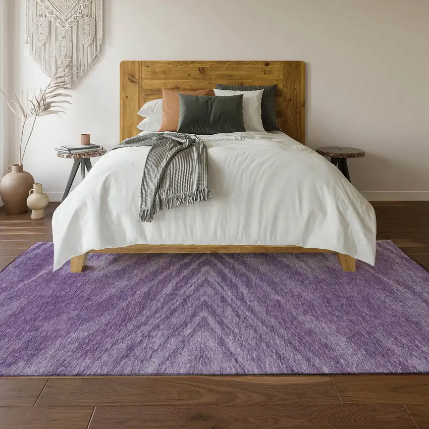 Purple And Lavender Abstract Washable Area Rug With UV Protection Photo 6