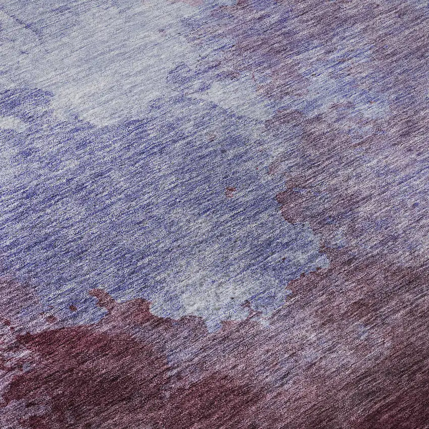 Purple And Lavender Abstract Washable Area Rug With UV Protection Photo 1