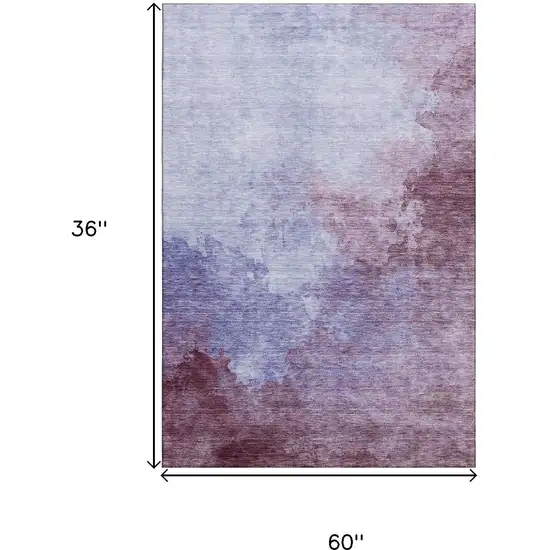 Purple And Lavender Abstract Washable Area Rug With UV Protection Photo 3