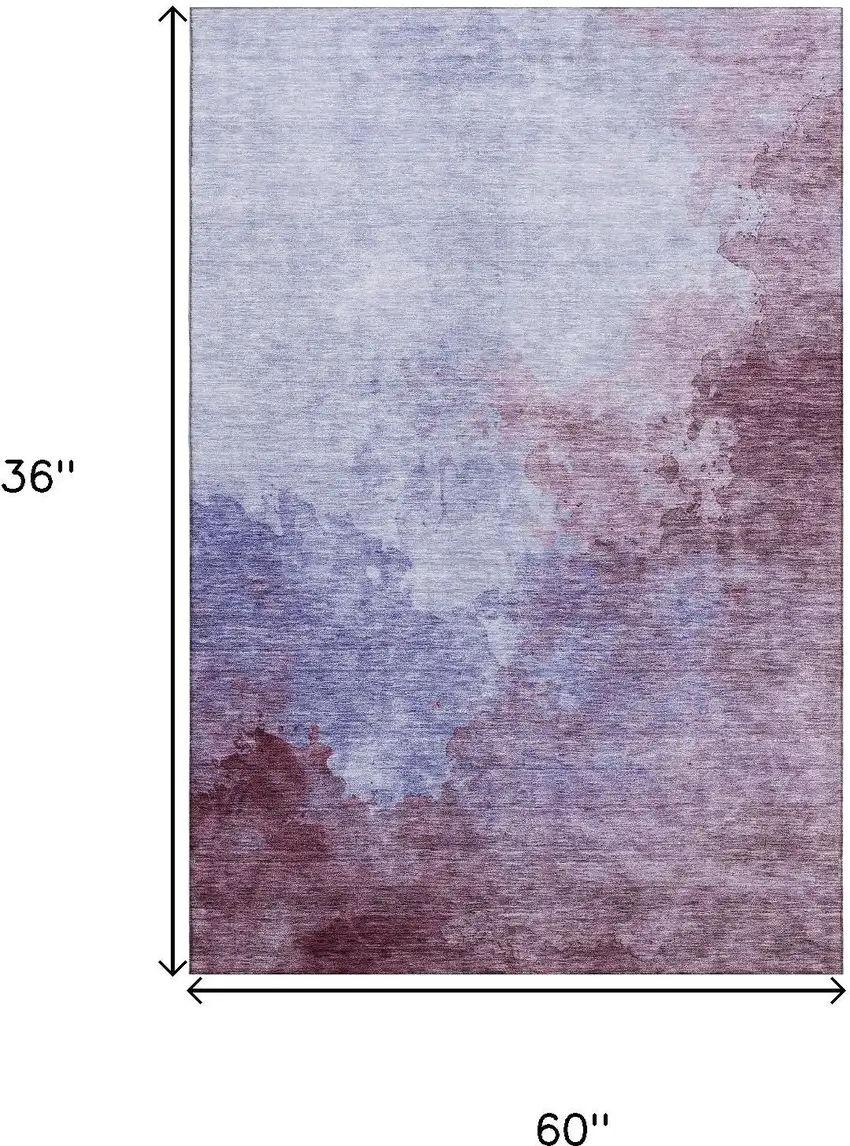 Purple And Lavender Abstract Washable Area Rug With UV Protection Photo 3