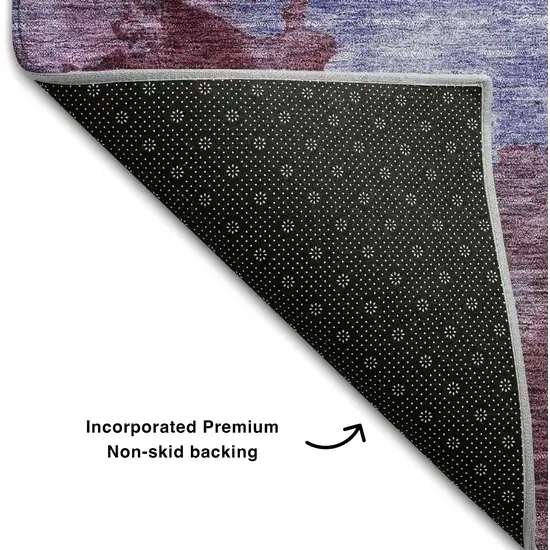 Purple And Lavender Abstract Washable Area Rug With UV Protection Photo 6