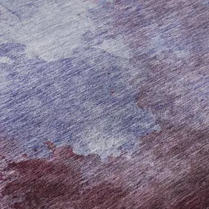 Photo of Purple And Lavender Abstract Washable Area Rug With UV Protection