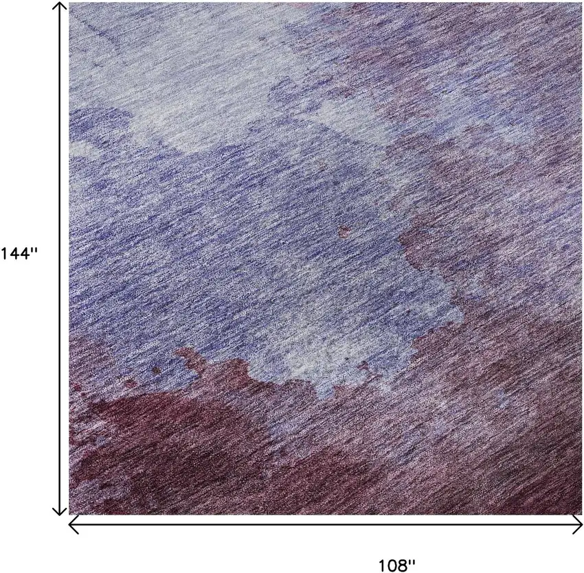 Purple And Lavender Abstract Washable Area Rug With UV Protection Photo 9