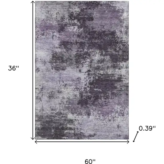 Purple And Lavender Abstract Washable Area Rug With UV Protection Photo 9