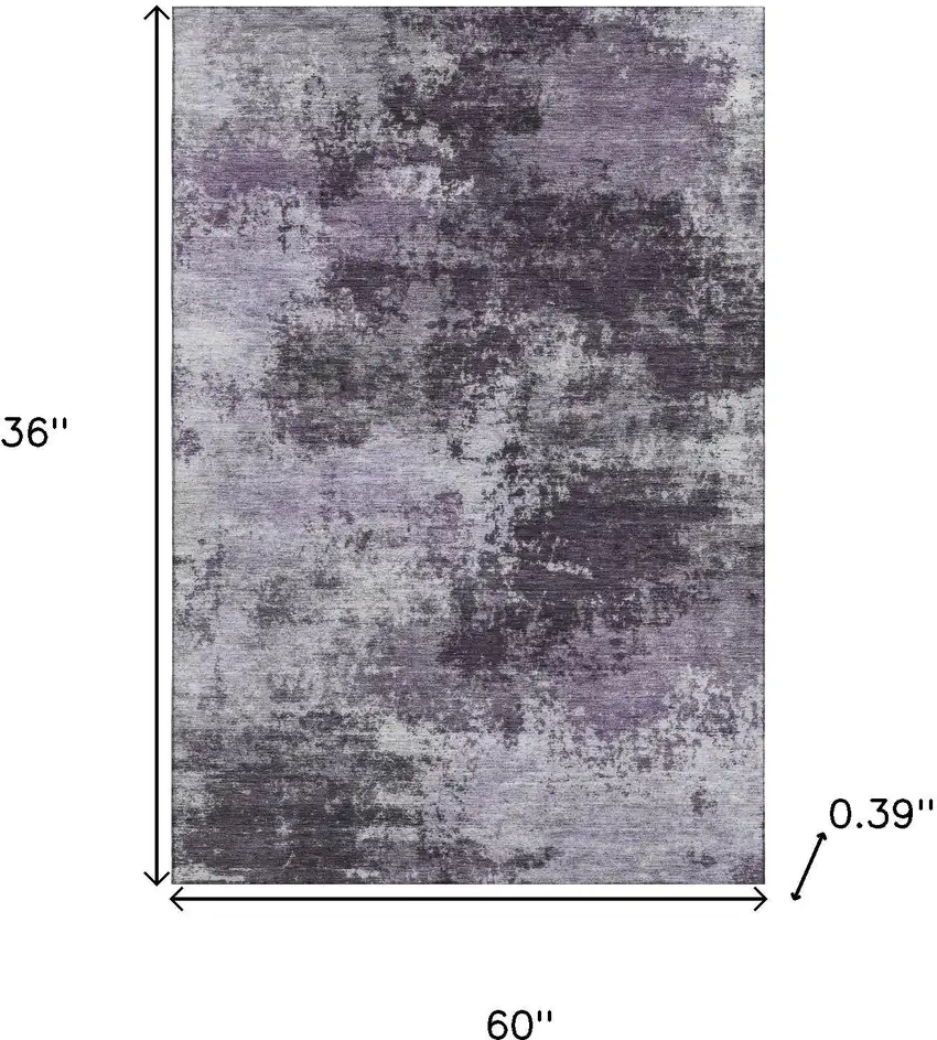 Purple And Lavender Abstract Washable Area Rug With UV Protection Photo 9