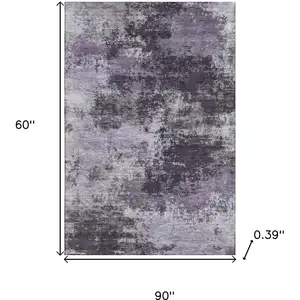 Photo of Purple And Lavender Abstract Washable Area Rug With UV Protection