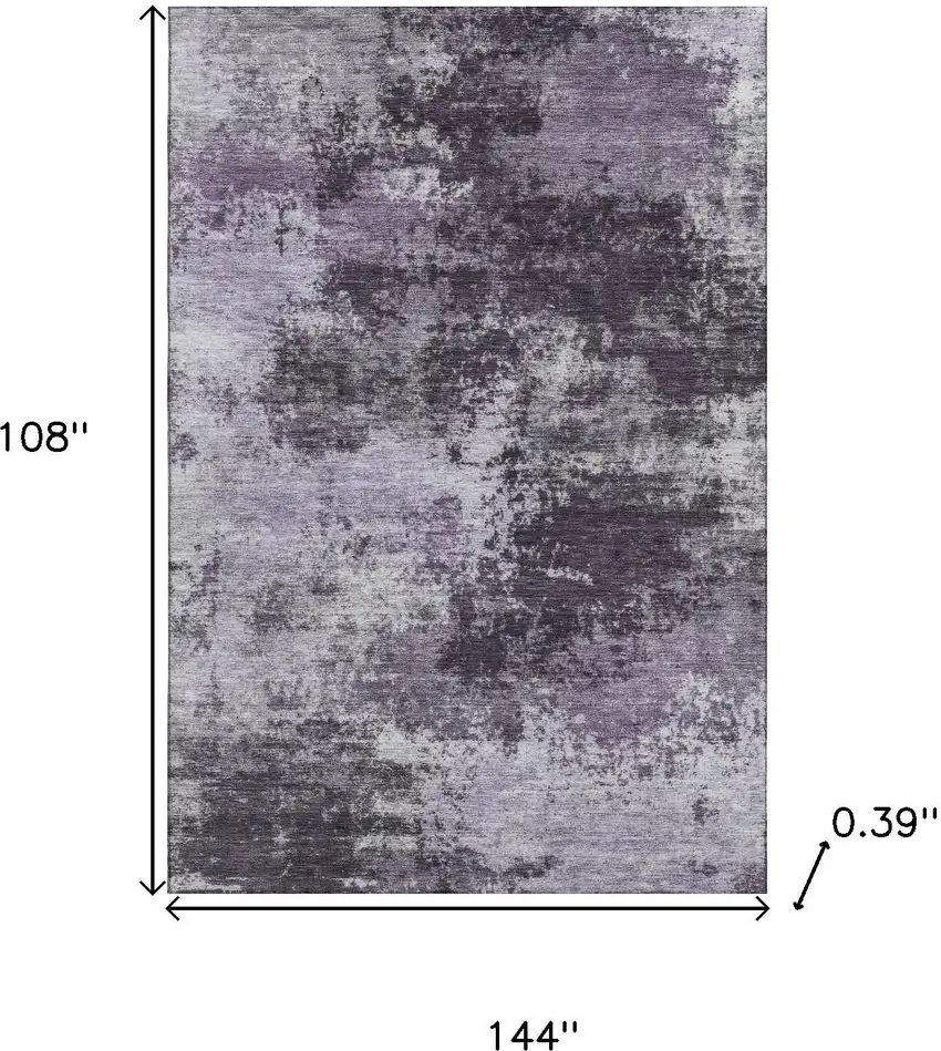 Purple And Lavender Abstract Washable Area Rug With UV Protection Photo 9
