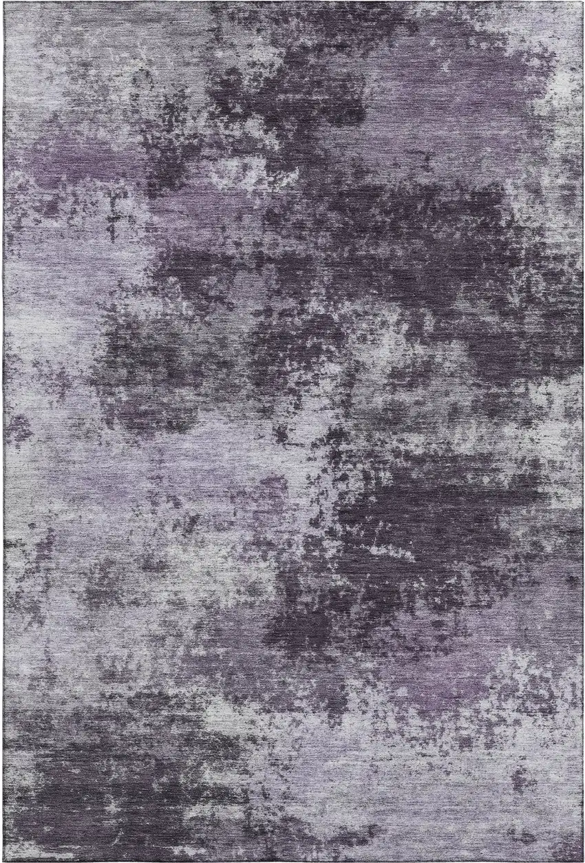 Purple And Lavender Abstract Washable Area Rug With UV Protection Photo 2