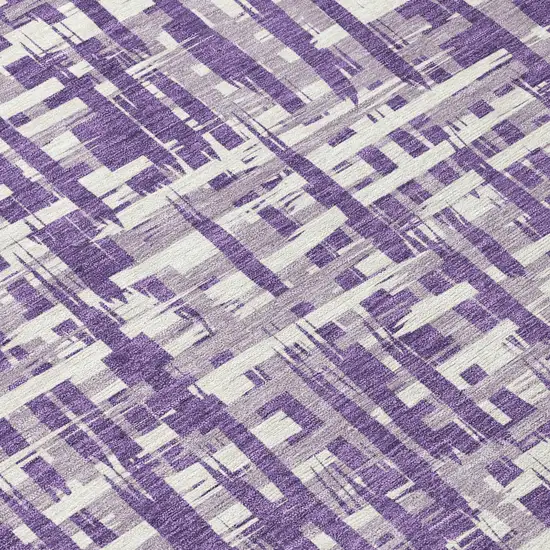 Purple And Lavender Abstract Washable Indoor Outdoor Area Rug Photo 8