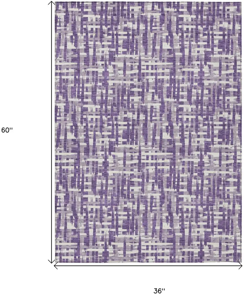 Purple And Lavender Abstract Washable Indoor Outdoor Area Rug Photo 7