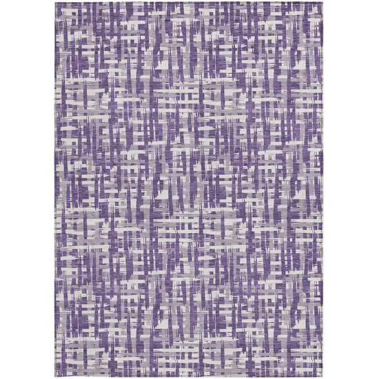 Purple And Lavender Abstract Washable Indoor Outdoor Area Rug Photo 6