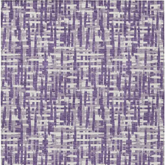 Purple And Lavender Abstract Washable Indoor Outdoor Area Rug Photo 6