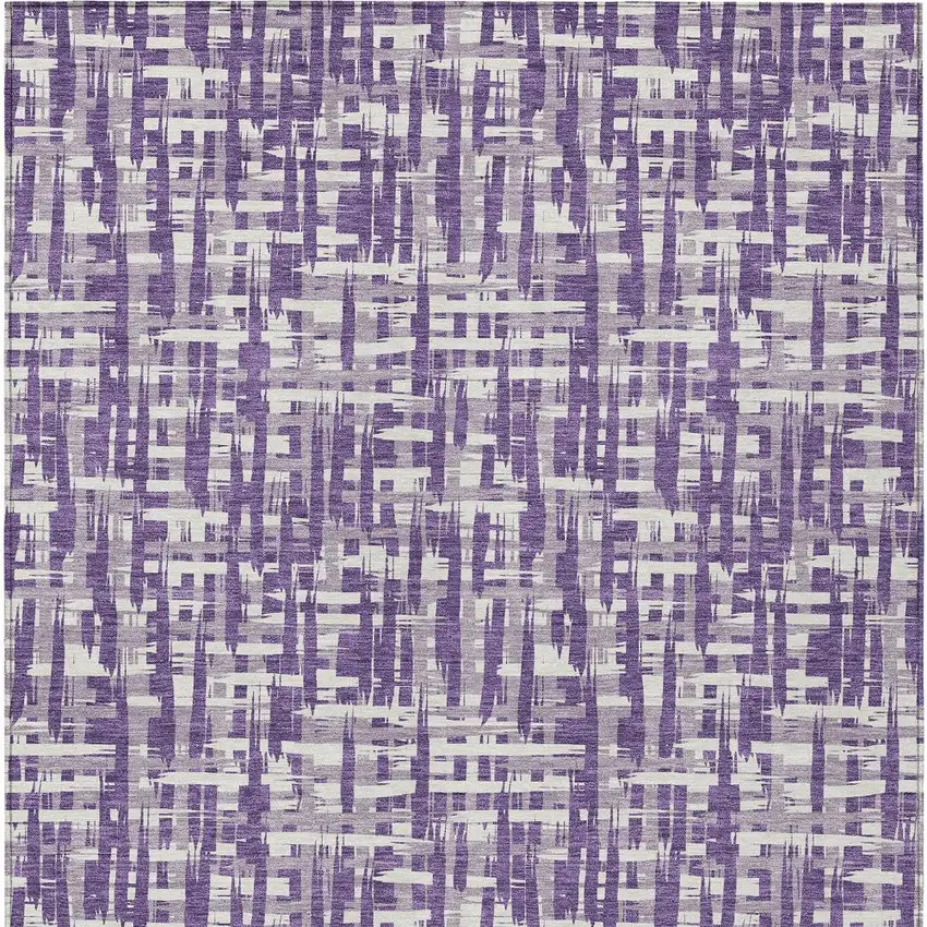 Purple And Lavender Abstract Washable Indoor Outdoor Area Rug Photo 6