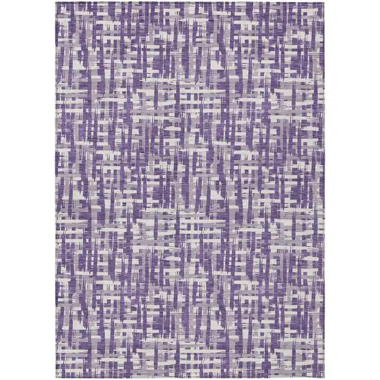 Purple And Lavender Abstract Washable Indoor Outdoor Area Rug Photo 2