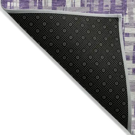 Purple And Lavender Abstract Washable Indoor Outdoor Area Rug Photo 3
