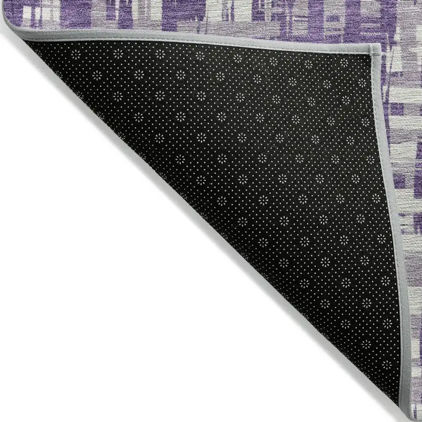 Purple And Lavender Abstract Washable Indoor Outdoor Area Rug Photo 3