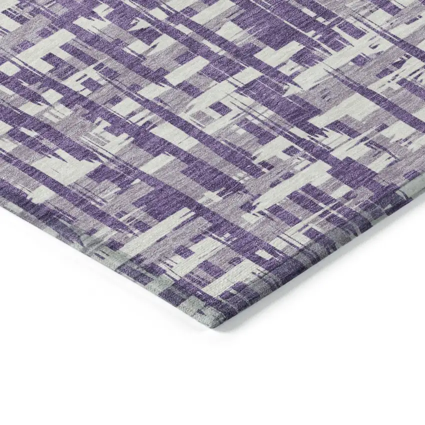 Purple And Lavender Abstract Washable Indoor Outdoor Area Rug Photo 4