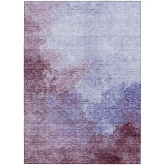 Purple And Lavender Abstract Washable Indoor Outdoor Area Rug Photo 6