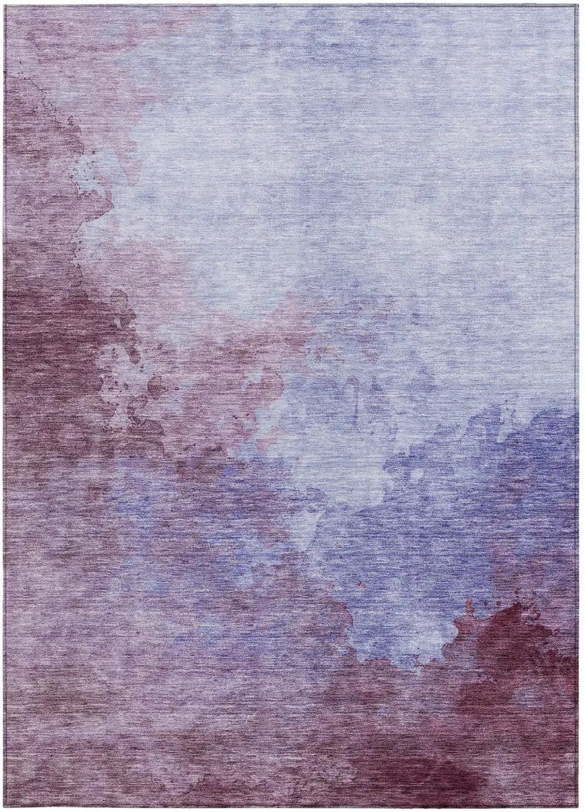 Purple And Lavender Abstract Washable Indoor Outdoor Area Rug Photo 6