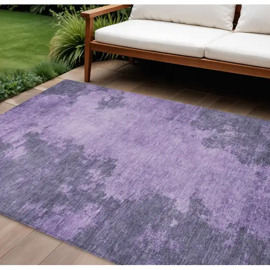 Purple And Lavender Abstract Washable Indoor Outdoor Area Rug Photo 2