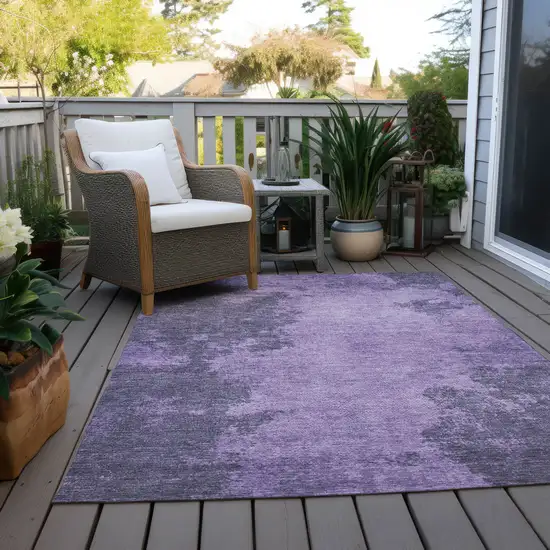 Purple And Lavender Abstract Washable Indoor Outdoor Area Rug Photo 5