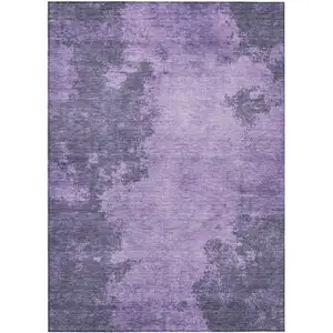 Photo of Purple And Lavender Abstract Washable Indoor Outdoor Area Rug