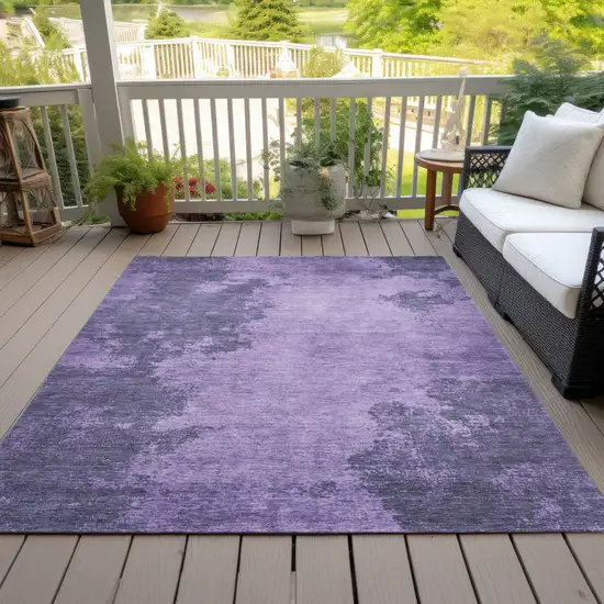 Purple And Lavender Abstract Washable Indoor Outdoor Area Rug Photo 8