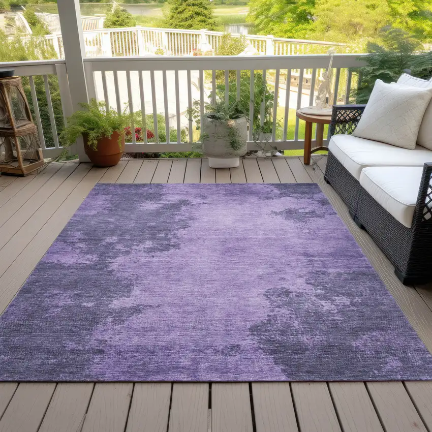Purple And Lavender Abstract Washable Indoor Outdoor Area Rug Photo 8