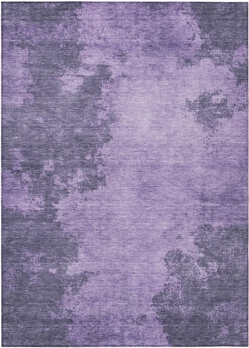 Purple And Lavender Abstract Washable Indoor Outdoor Area Rug Photo 1
