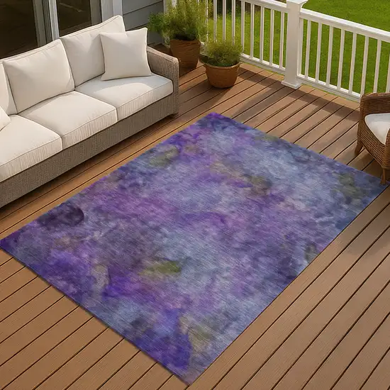 Purple And Lavender Abstract Washable Indoor Outdoor Area Rug Photo 7