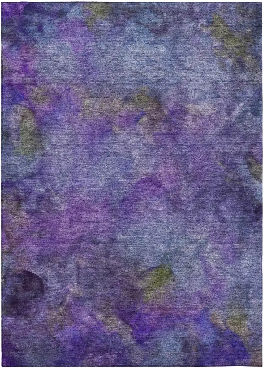 Purple And Lavender Abstract Washable Indoor Outdoor Area Rug Photo 2