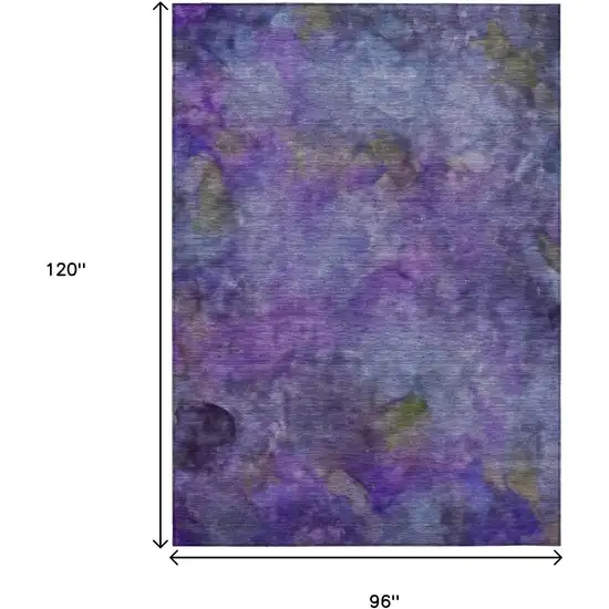 Purple And Lavender Abstract Washable Indoor Outdoor Area Rug Photo 3