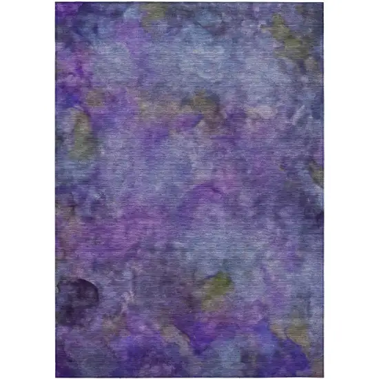 Purple And Lavender Abstract Washable Indoor Outdoor Area Rug Photo 2