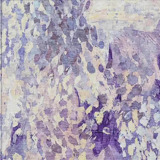 Purple And Lavender Abstract Washable Indoor Outdoor Area Rug Photo 3