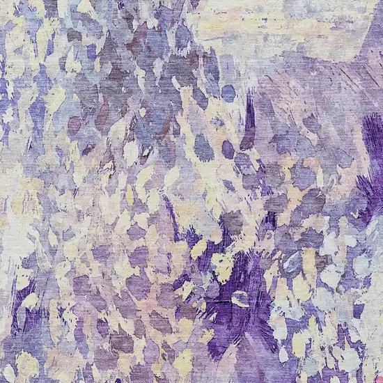 Purple And Lavender Abstract Washable Indoor Outdoor Area Rug Photo 3