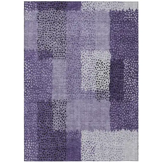 Purple And Lavender Abstract Washable Indoor Outdoor Area Rug Photo 1