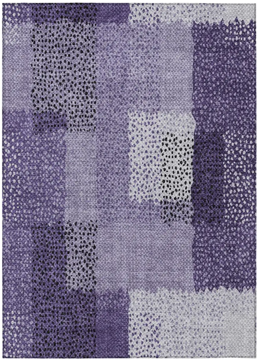 Purple And Lavender Abstract Washable Indoor Outdoor Area Rug Photo 1