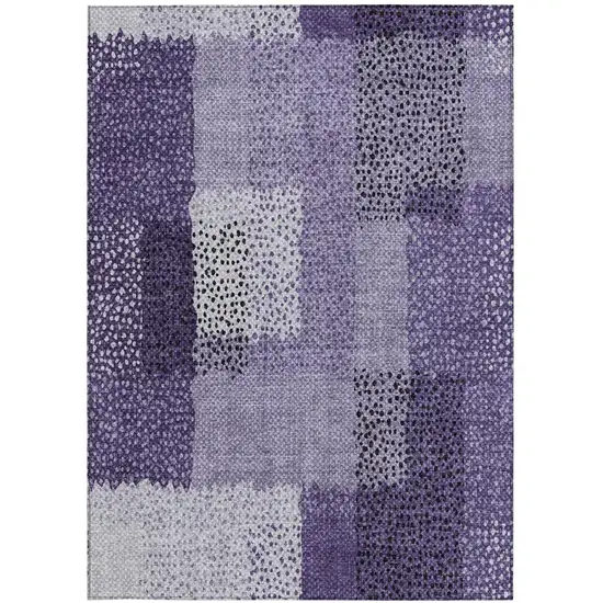 Purple And Lavender Abstract Washable Indoor Outdoor Area Rug Photo 2