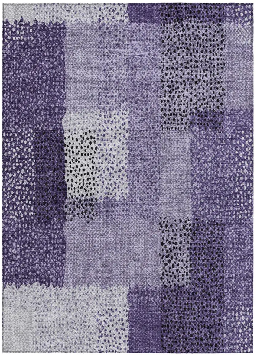 Purple And Lavender Abstract Washable Indoor Outdoor Area Rug Photo 2