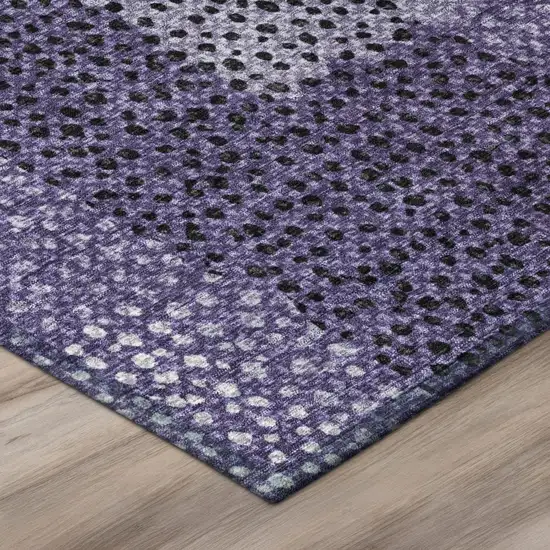 Purple And Lavender Abstract Washable Indoor Outdoor Area Rug Photo 8