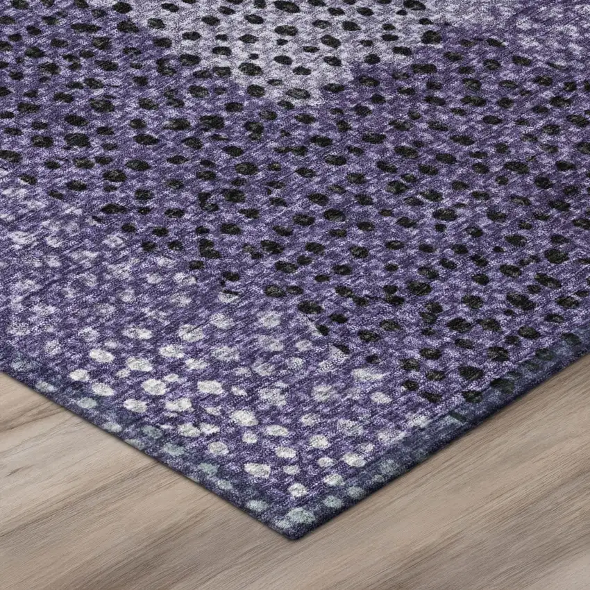 Purple And Lavender Abstract Washable Indoor Outdoor Area Rug Photo 8