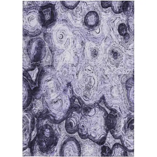 Purple And Lavender Abstract Washable Indoor Outdoor Area Rug Photo 5