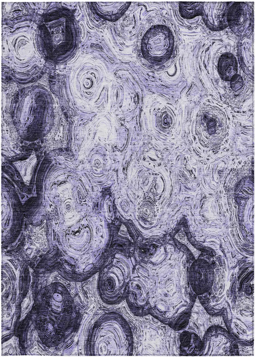Purple And Lavender Abstract Washable Indoor Outdoor Area Rug Photo 5