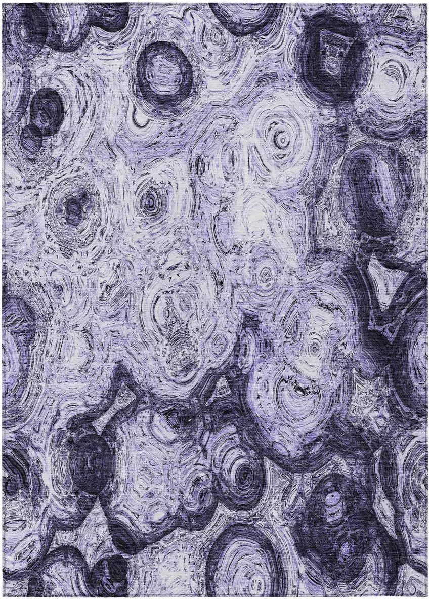 Purple And Lavender Abstract Washable Indoor Outdoor Area Rug Photo 2