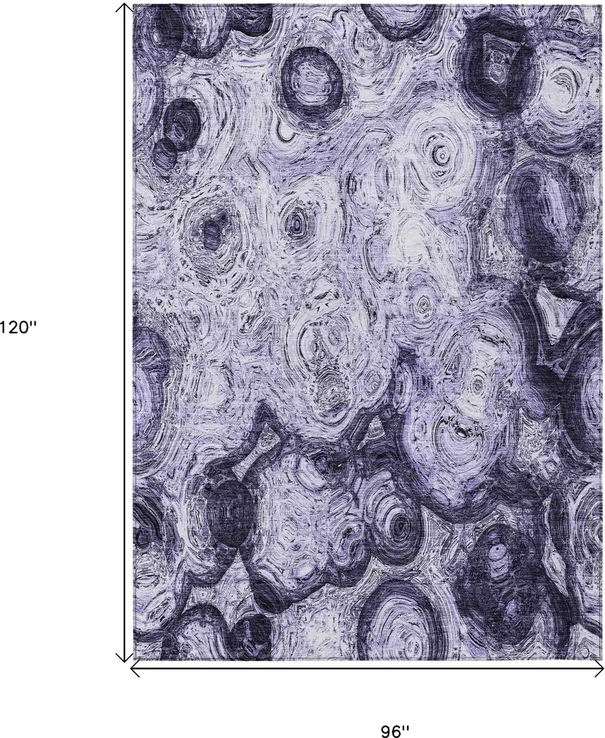 Purple And Lavender Abstract Washable Indoor Outdoor Area Rug Photo 3